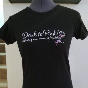 "Drink to Pink" Breast Cancer Black T-shirt